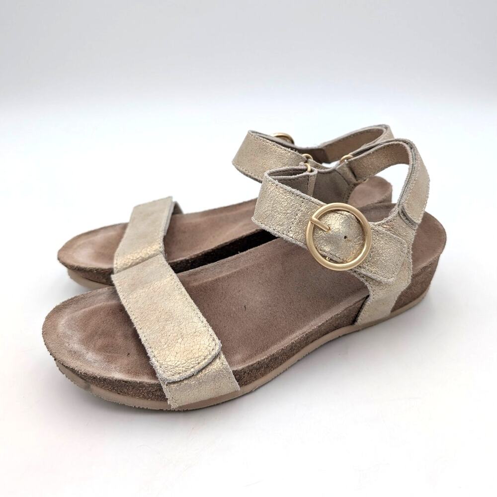 Munro Sintra Wedge Heel Sandals Open Toe Women's Gold/Tan Size US8M EU38.5